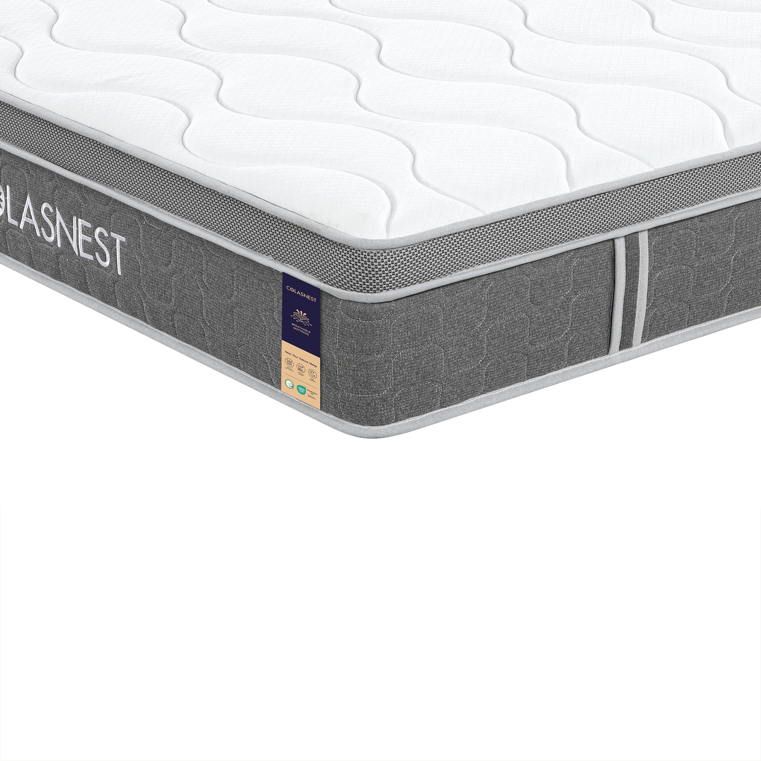 COLASNEST 10" 4D Breatheflow Hybrid Mattress | Medium-Firm Double-Wrapped Comfort