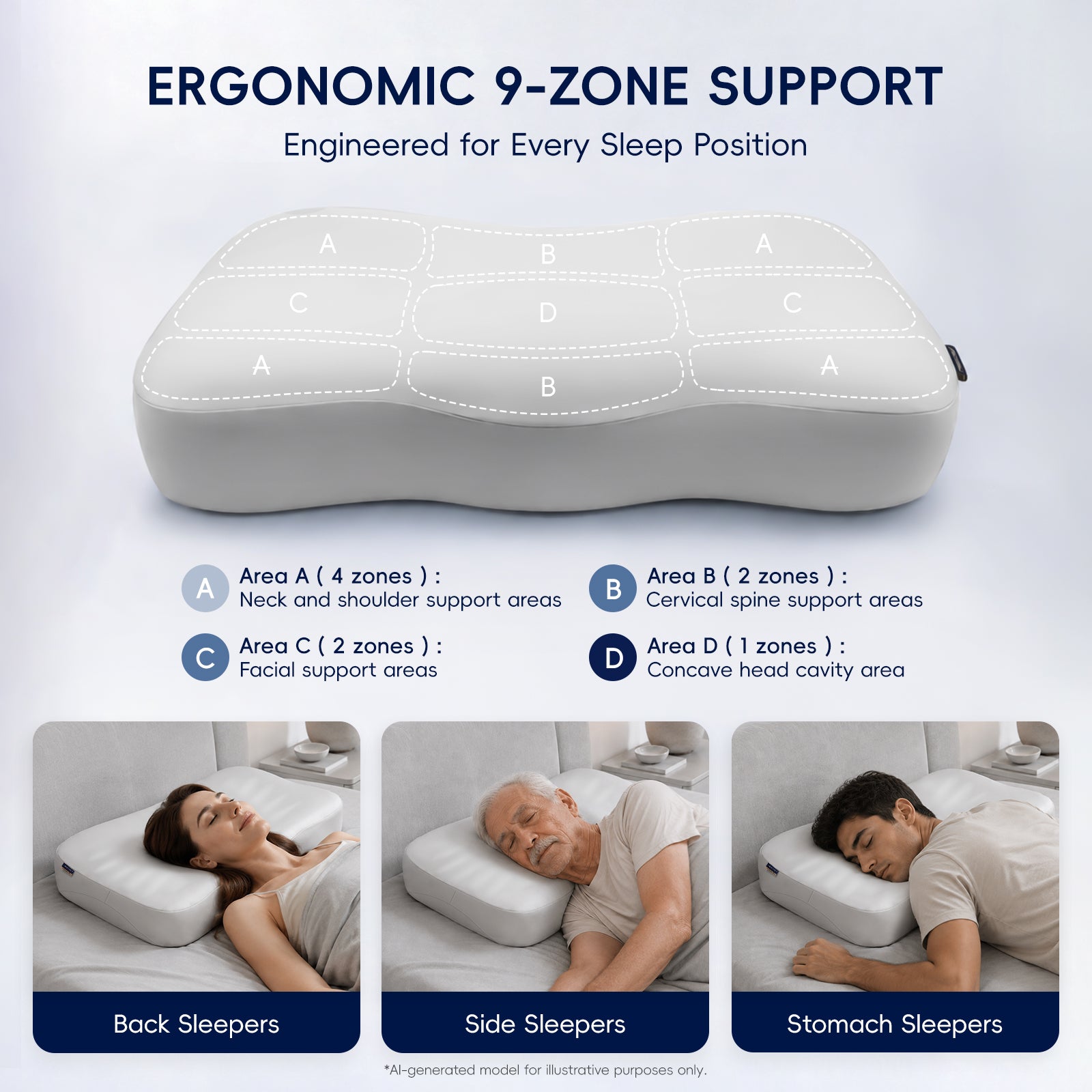 COLASNEST Zero Pressure Deep Sleep Pillow