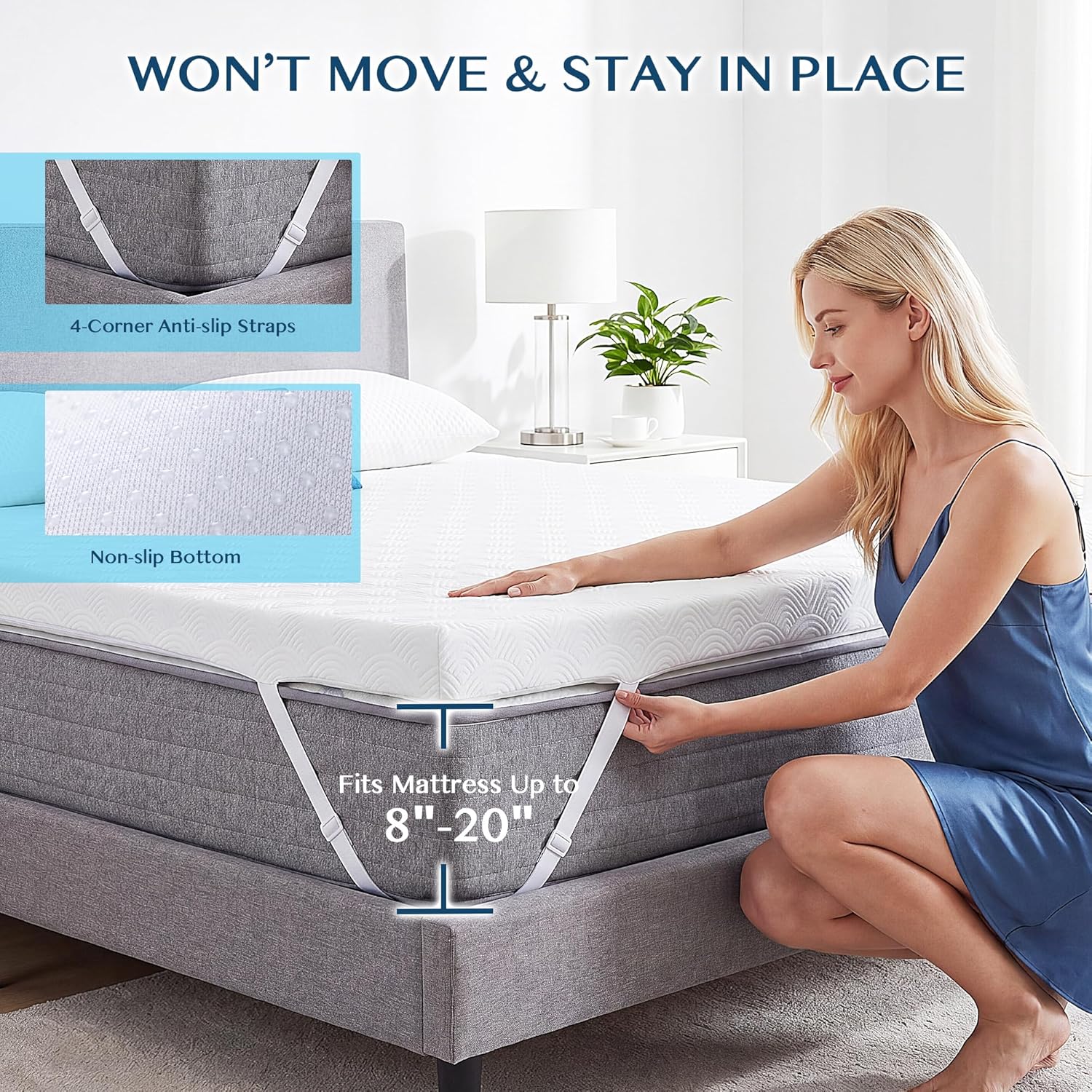 COLASNEST Ventilated Gel Memory Foam Mattress Topper | Cooling & Ergonomic Support